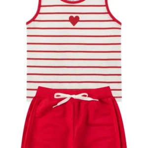 Conjunto corazon rayado